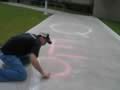 A chalk version of the QEP helps spread the QEP message on campus. (29kb)